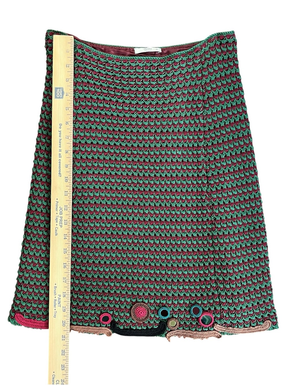 Prada SS2005 Runway Crochet Mirror Knit Skirt IT40 Archive Miuccia Prada - Picture 8 of 14